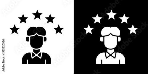 Best Employee Icon Set White Glyph Style Collection
