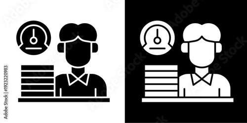 Overload Icon Set White Glyph Style Collection
