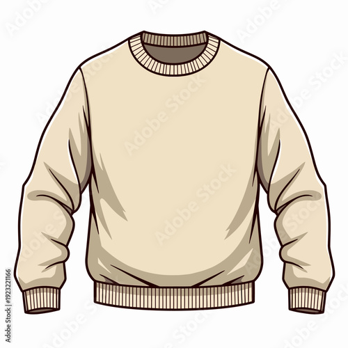 This classic beige crewneck sweater features a minimalist design and soft knit fabric making it an essential layering piece for your winter wardrobe.
