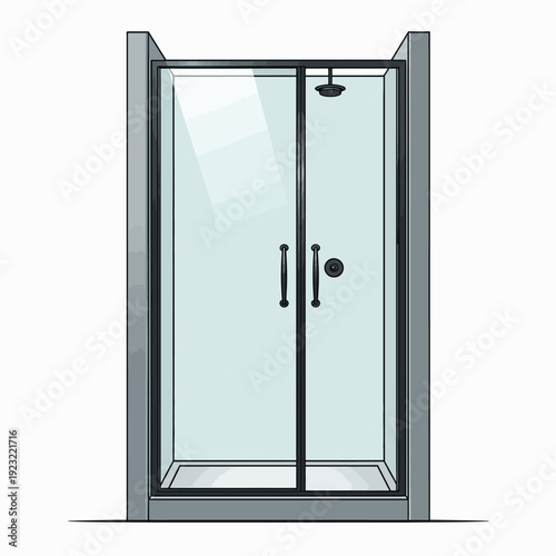 Transform your bathroom with this modern glass shower cubicle featuring a sleek black frame and sliding doors for a contemporary and clean renovation project.
