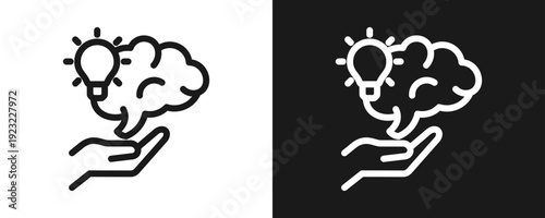 Ingenuity Icon Set Outline In White And Black Background