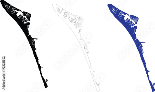 Anna Maria Island Map icon. Florida USA Map sign. flat style.