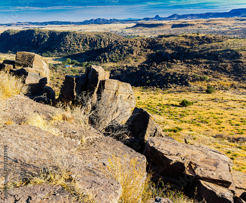 Foto View of The Chisos Mountains From Lookout Point at Skyline Drive  Overlook, Davi