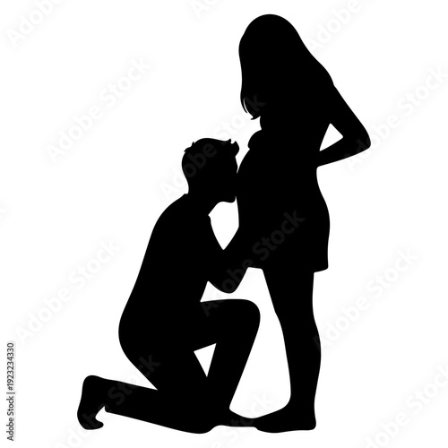 Romantic Pregnancy Proposal Silhouette Celebrating Love and New Beginnings