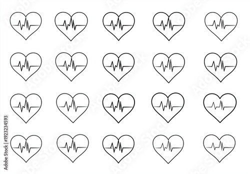 set of glossy hearts