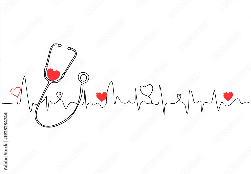 Fototapeta premium stethoscope and heart