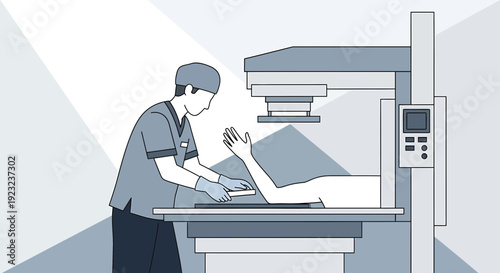 Doctor Performing X-ray on Patient's Arm in Hospital