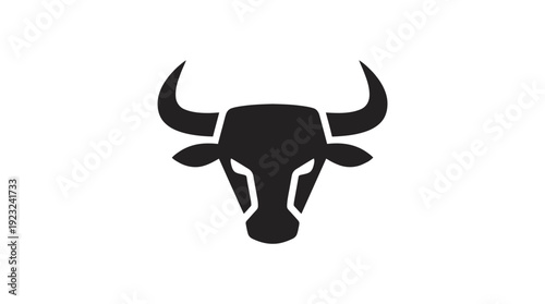 Bull Icon Glyph d flat vector isolated white background