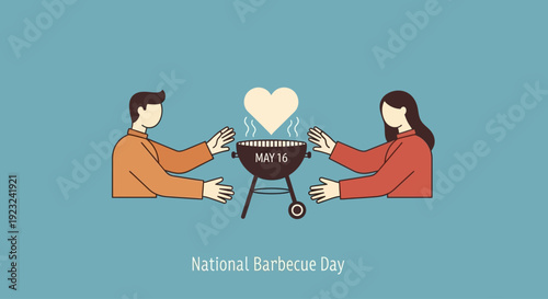 Couple celebrating National Barbecue Day on May 16 together