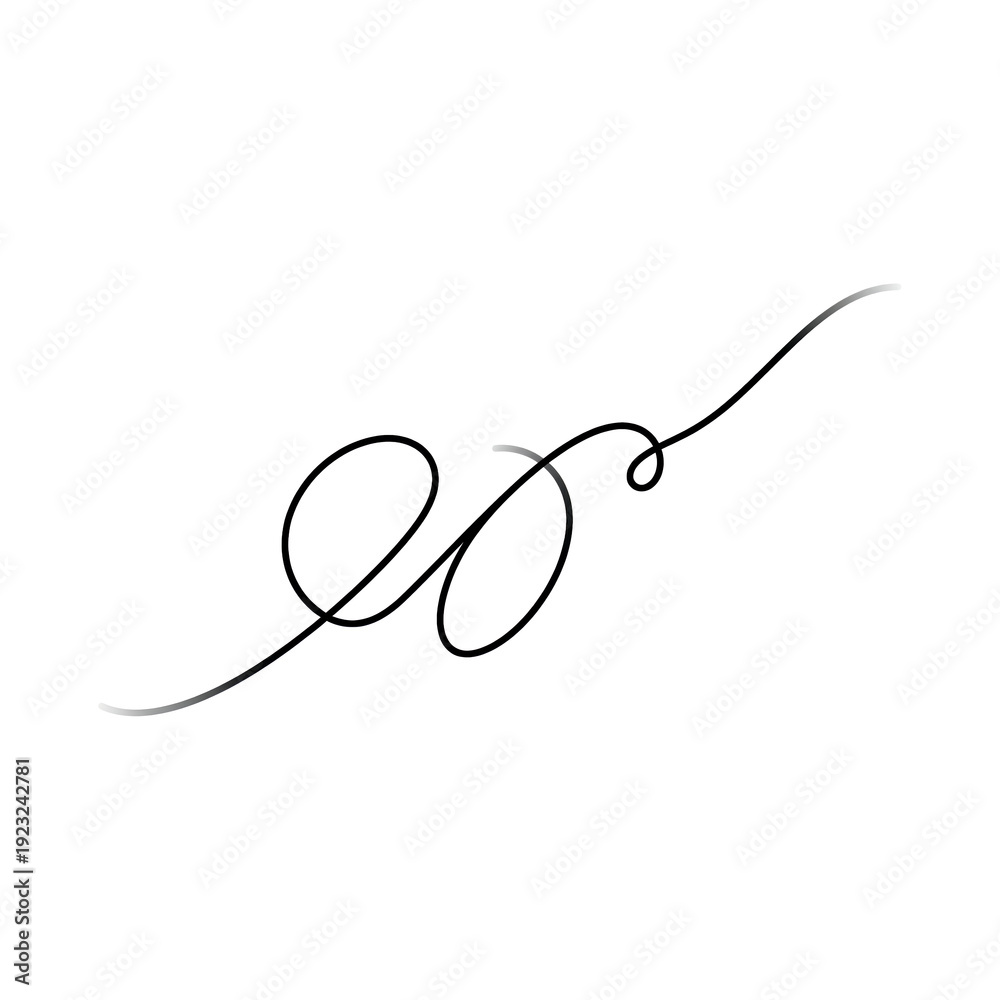 Obraz premium Abstract Continuous Black Line Art Loop