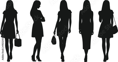 WebKids silhouettes collection with boys and girls in different actions, running, jumping, standing and crawling, black child outline set isolated on white background