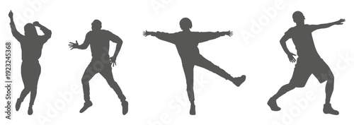 Dance performance silhouette collection set. Dancer silhouette collection.