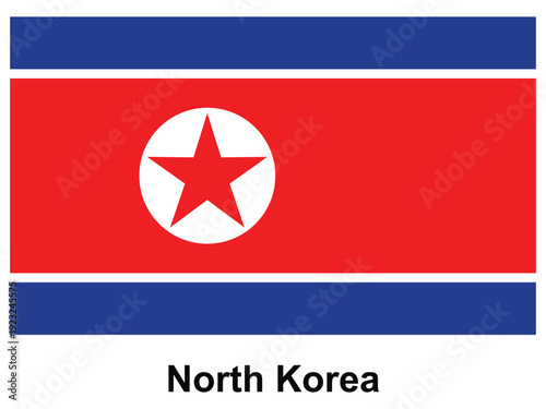 North Korea Flag Design Featuring Red Background and White Star Icon