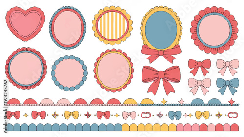 Decorative Frames Bows And Borders Collection heart