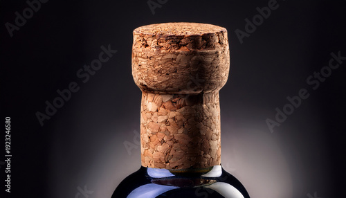 A Close Up Of A Cork On A Dark Bottle Highlighting The Texture And Details Of The Cork S Surface Against A Muted Background