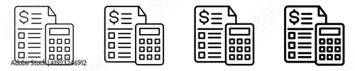 Budget Calculator  Icon Set Different Style Collection