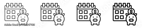 Savings Plan  Icon Set Different Style Collection