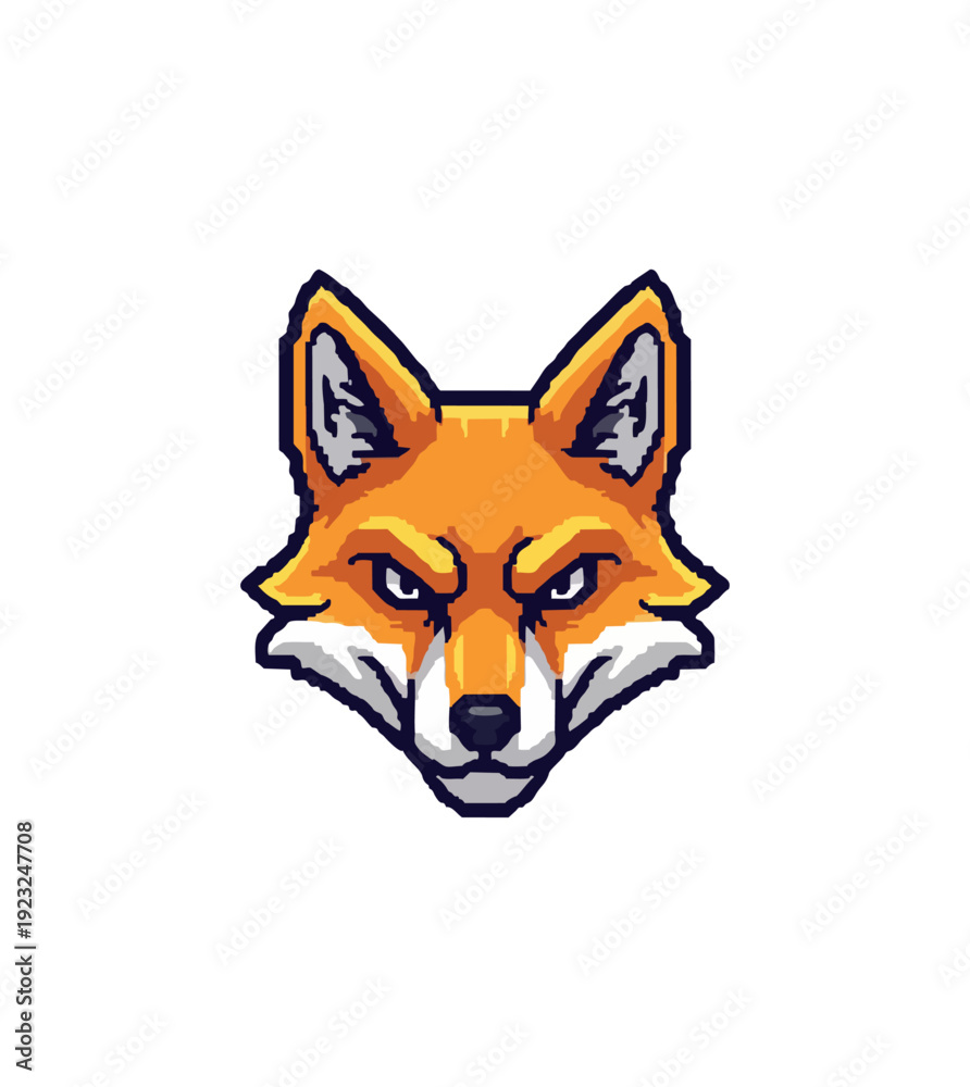 Fototapeta premium Fox head illustration on black background for logos and design