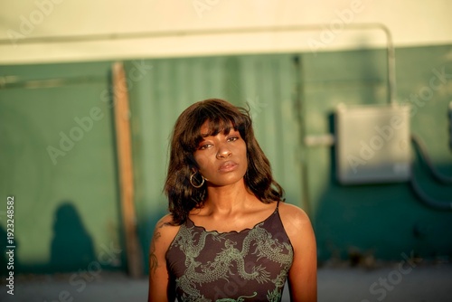 Sunset Moment With a Confident Woman in Urban Setting