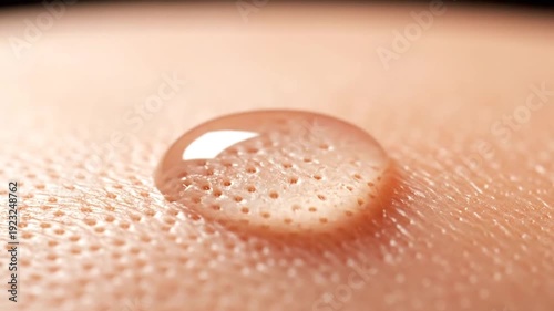 Clear Gel Droplet on Human Skin Closeup.