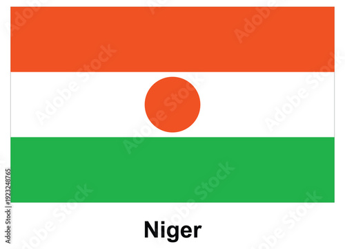 National flag of Niger with orange, white, and green horizontal stripes