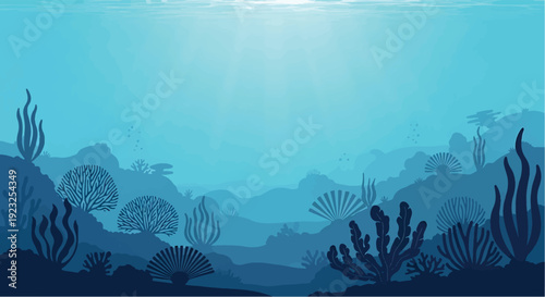 Seagrass vector underwater seascape marine plant life