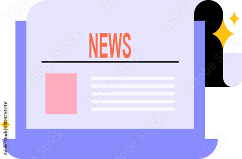 Flat News Media Journalism Element Set