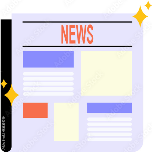 Flat News Media Journalism Element Set