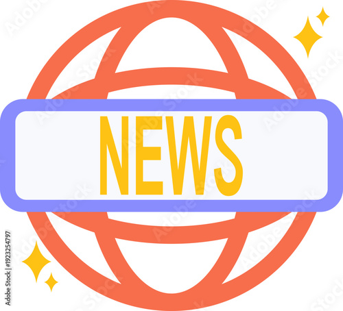 Flat News Media Journalism Element Set