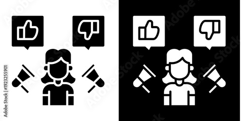 Feedback Icon Set White Glyph Style Collection