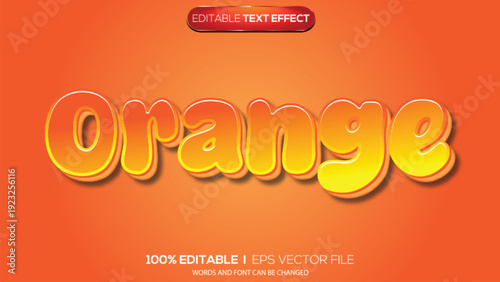 3d text effect orange theme