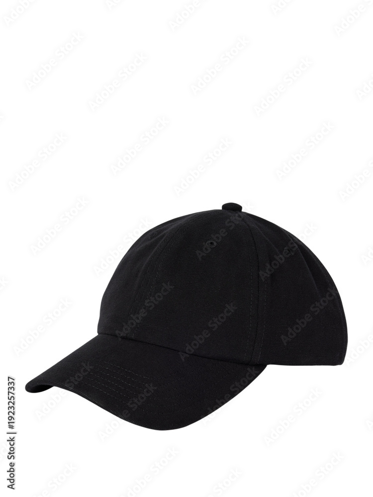 Fototapeta premium Black baseball cap isolated on transparent background