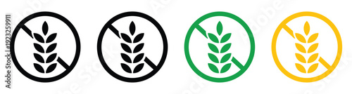 gluten-free food label vector icons. wheat free, allergen safe symbols for health, diet, organic packaging and nutrition branding. vector illustration.                           