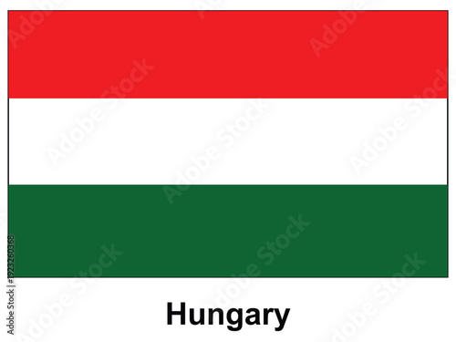 Hungarian National Flag Design with Red, White, and Green Horizontal Stripes