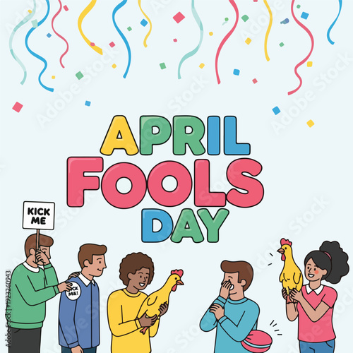 Colorful April Fools Day Celebration with Friends