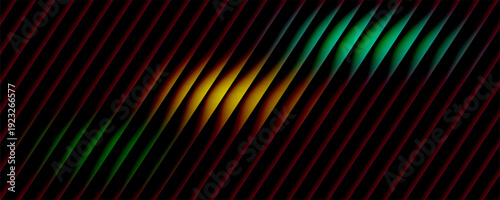 This image features a series of closely spaced, vertical lines in a gradient of green and yellow. The bright colors and repeating pattern create a visually 