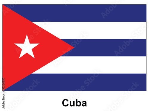 Vibrant Cuban Flag with Red Triangle and White Star on Bright Blue Stripes