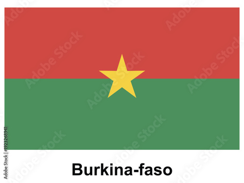 National flag of Burkina Faso waving against a clear blue sky backdrop