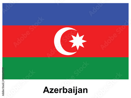 National Flag of Azerbaijan with Blue, Red, and Green Colors Symbolizing Unity