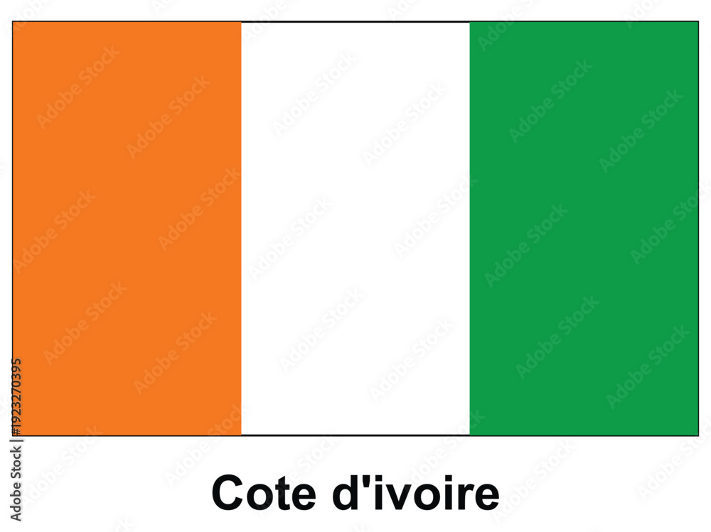 Fototapeta premium National flag of Ivory Coast on a white background for cultural representation