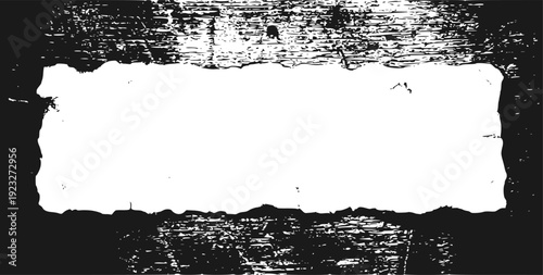 rusty horizontal frame, Black grunge border strokes line. Horizontal black frame. Vector design. Abstract grunge frame. Horizontal rectangular framework. vector template