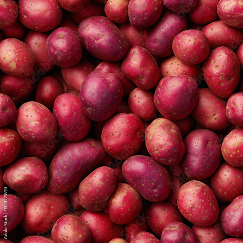 Seamless pattern of piled red potatoes for infinite repeating backgrounds or textures