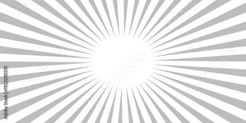 Ray sun light. Sunburst background. Radial circle line. Pattern starburst. Comic beam lines. Sun effect rays. Abstract firework. Concentration stripe. Cartoons lightning style. Vector illustration