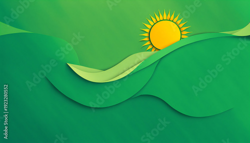 abstract green rolling hill...