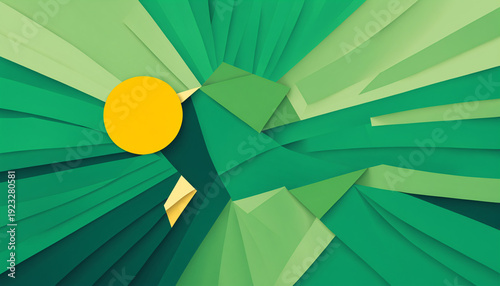 abstract radial green shard...