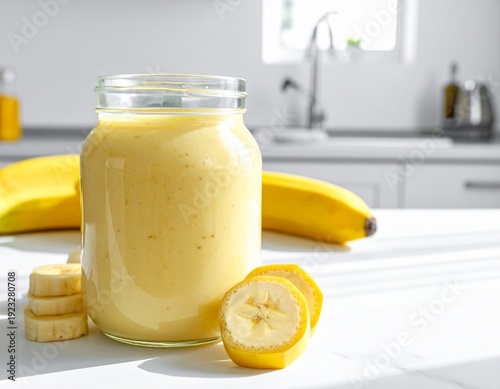 glass of milk and banana