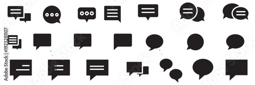 Engaging chat message icon set for online communication