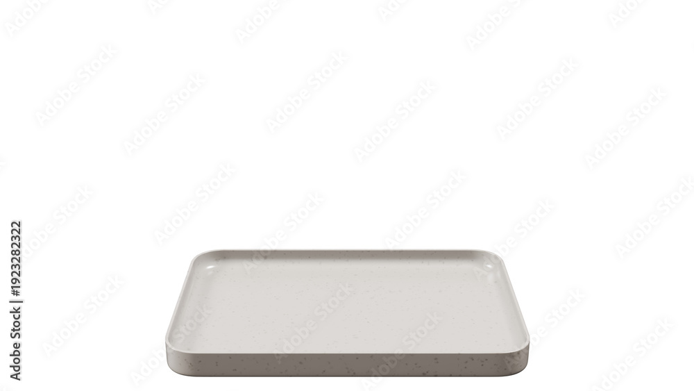 Fotografie Minimalist White Tray on Black Background