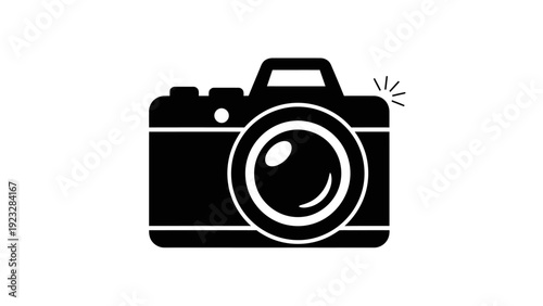 Black and white DSLR camera.