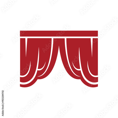 Red Curtain Stage Theater Entrance Symbol.